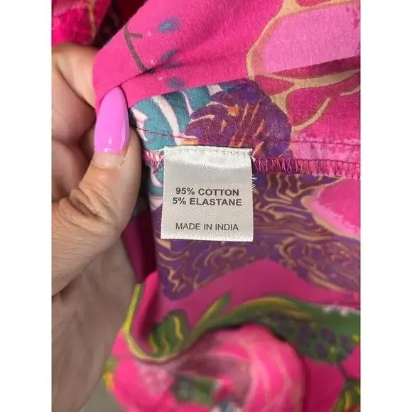 Fitzroy & Willa Floral Print Sleeveless Mini A-Line Dress Pink Women's Sz Medium - Picture 8 of 8